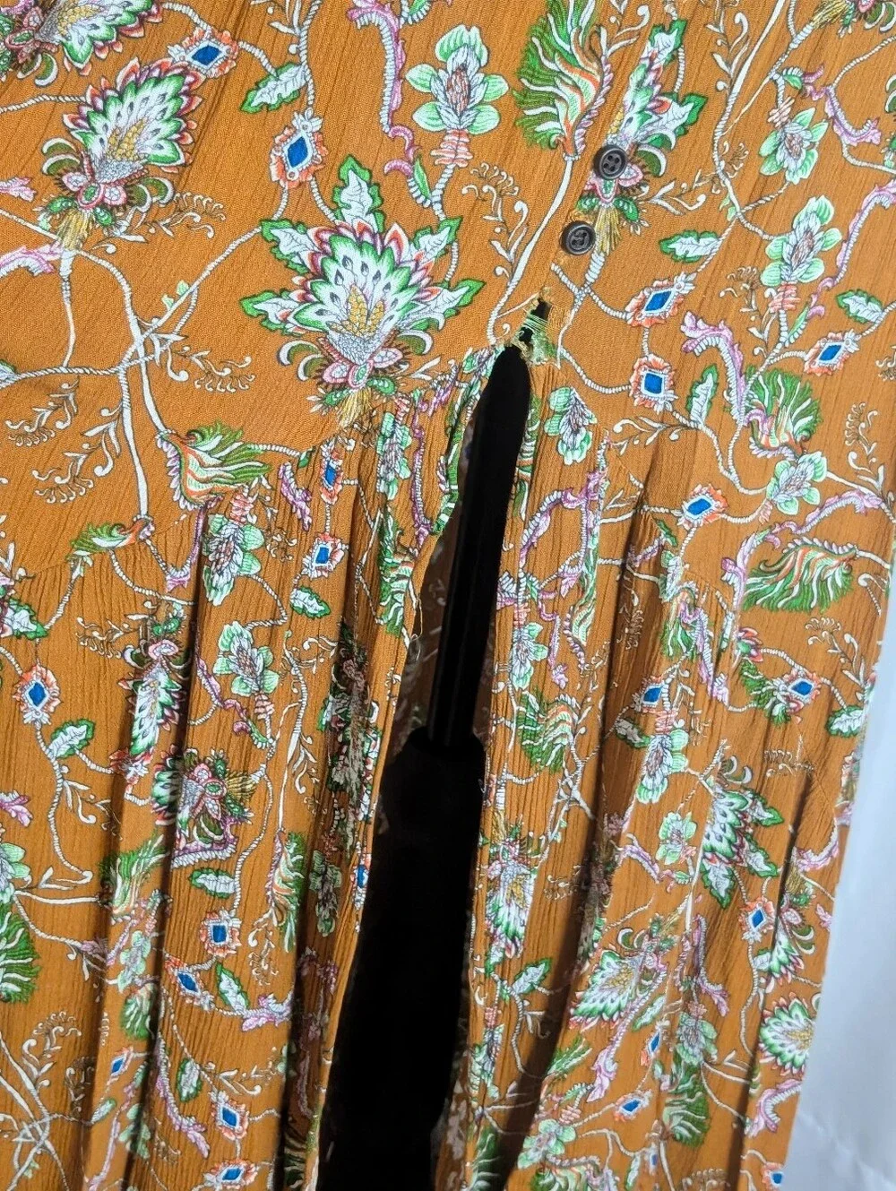Earthbound Trading Co Boho Floral Button Front Maxi Skirt S